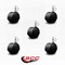 Service Caster 2'' Black Metal Hood Twin Wheel Caster Nylon Wheels 3/8 Thread Stem, 5PK SCC-TS02S50D-NYS-FB-382458-5 - alternate 2